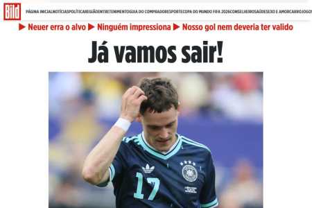 Manchete do Bild sobre derrota da Alemanha para o Equador • Reprodução/Bild
