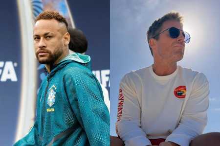 Neymar (à esquerda) e Stephen Amell (à direita)