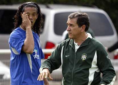 Parreira e Ronaldinho: o ex-treinador teve passagens pela Seleção Brasileira