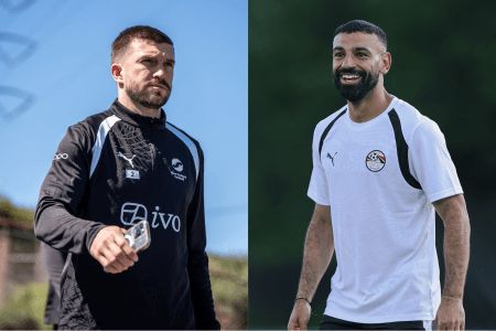 Tim Payne, da Nova Zelândia, e Mo Salah, do Egito