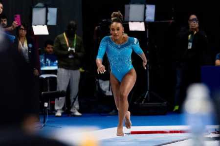 Rebeca Andrade no Pan-Americano de ginástica artística do Rio
