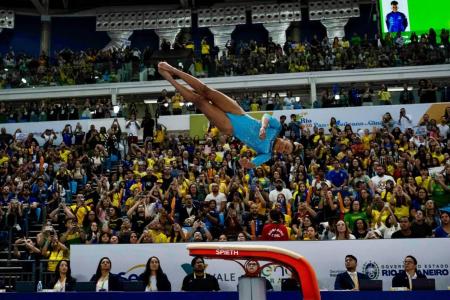 Rebeca Andrade no Pan-Americano de ginástica artística do Rio • Melogym/CBG