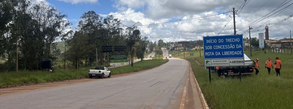 Rota da Liberdade mantém obras na BR-356 e na MG-262 entre hoje e sexta-feira
