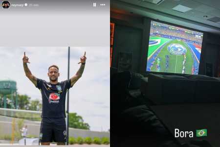 Storys publicados por Neymar antes de Brasil x Haiti • Reprodução