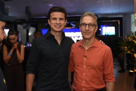 André Marinho (Novo) e Romeu Zema (Novo) em evento de divulgação da pré-candidatura • Reprodução/André Marinho