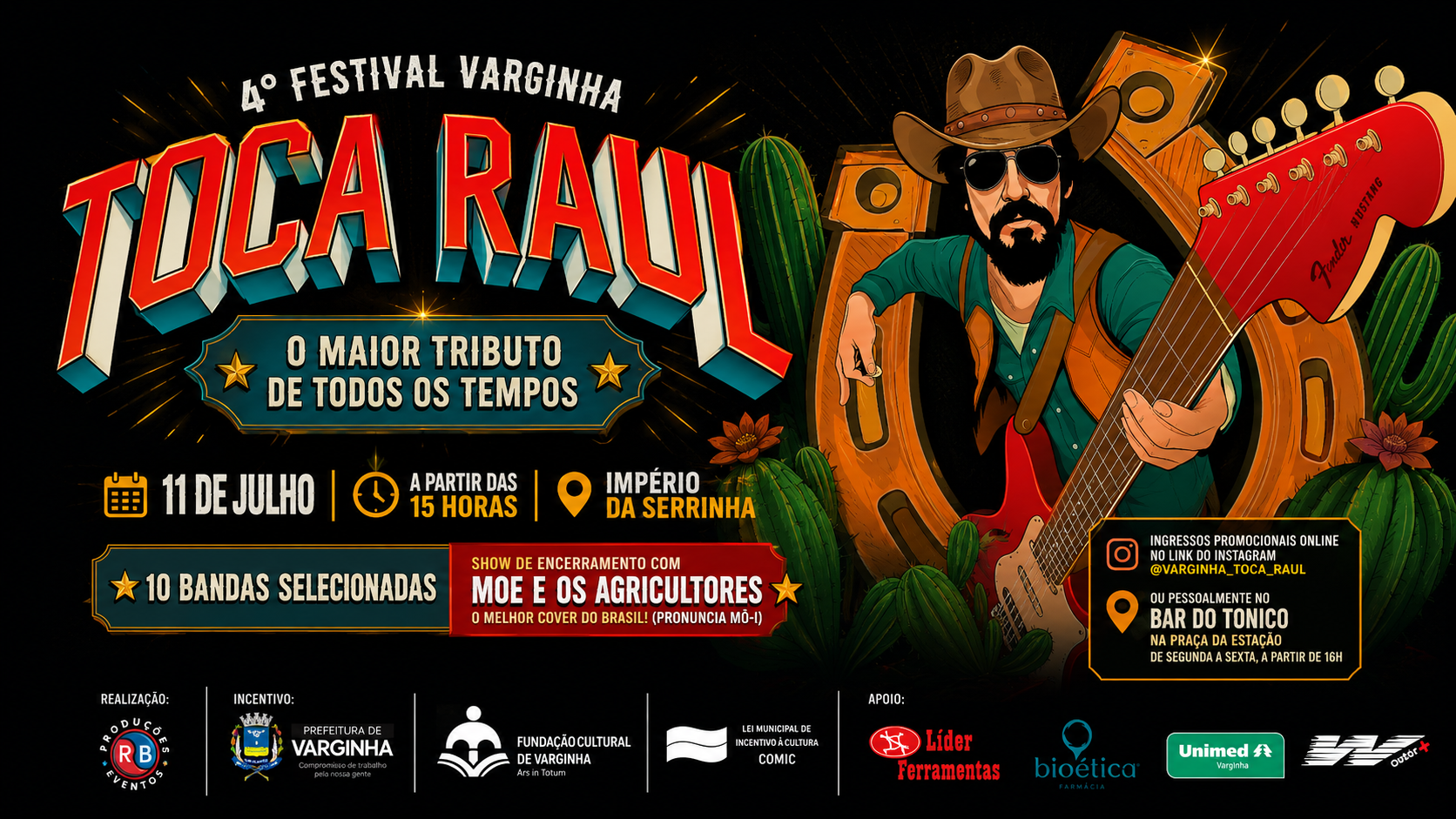 Varginha recebe a quarta edição de festival em homenagem a Raul Seixas