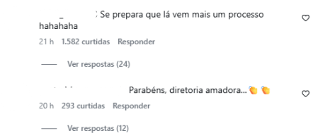 Repercussão nas redes sociais • Reprodução Instagram