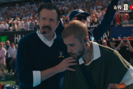 Ted Lasso, Justin Bieber e Coach Beard na final da Copa do Mundo