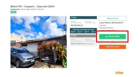 Plataforma da Franco Leilões é intuitiva. Local de lances está localizado do lado direito da tela. • Franco Leilões/ Reprodução