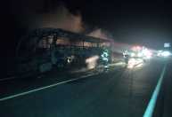 Ônibus interestadual é destruído por incêndio na BR-251, em Salinas