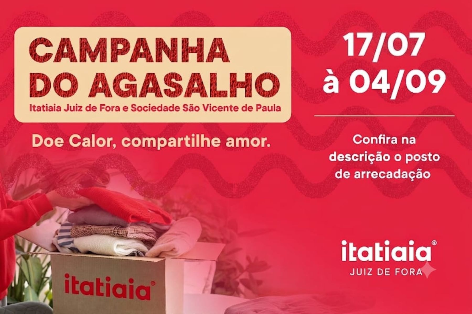 'Doe amor. Compartilhe calor': Itatiaia e Vicentinos se unem em campanha do agasalho