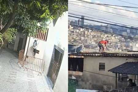 Vídeo: suspeito de furtar em igreja foge da polícia após pular telhados em BH