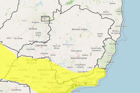 Tempestade em MG: veja lista das 178 cidades sob alerta nas próximas horas • Reprodução/ Inmet