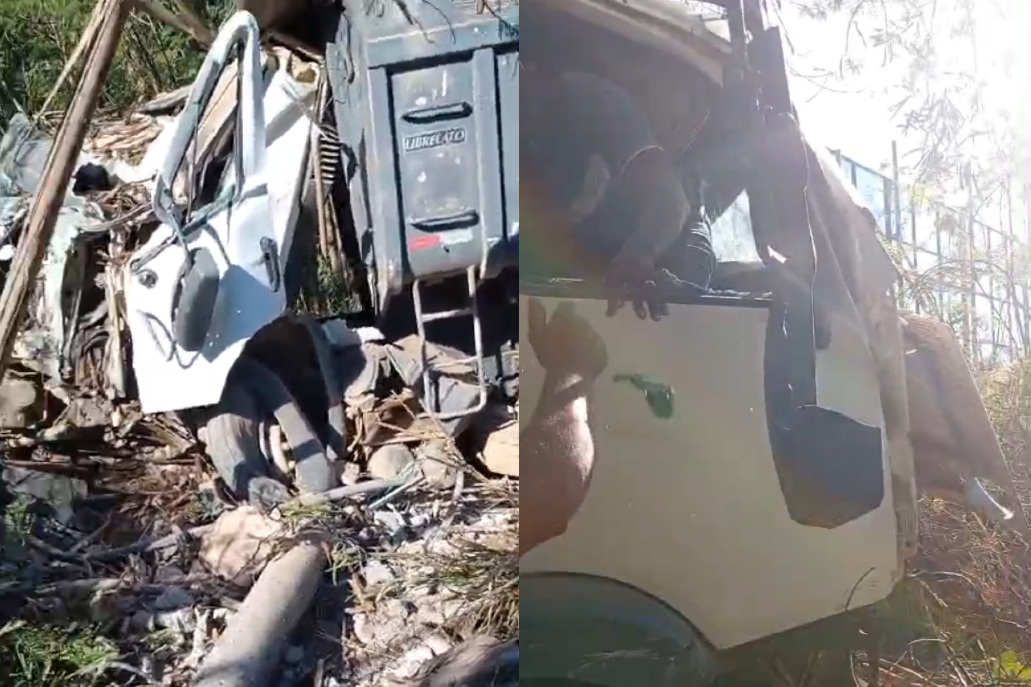 Vídeo: dupla sai ilesa após grave acidente de caminhão em Ribeirão das Neves