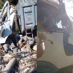 Vídeo: dupla sai ilesa após grave acidente de caminhão em Ribeirão das Neves