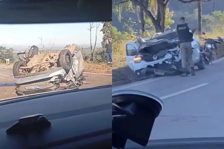 Acidente com dois carros e uma carreta deixa um morto na BR-356 em Itabirito