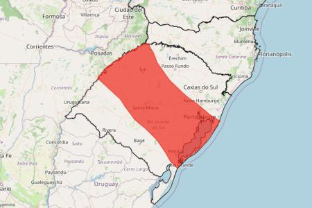 Alerta vermelho de chuva no RS: veja lista das 263 cidades sob aviso nesta terça (21) • Reprodução/ Inmet