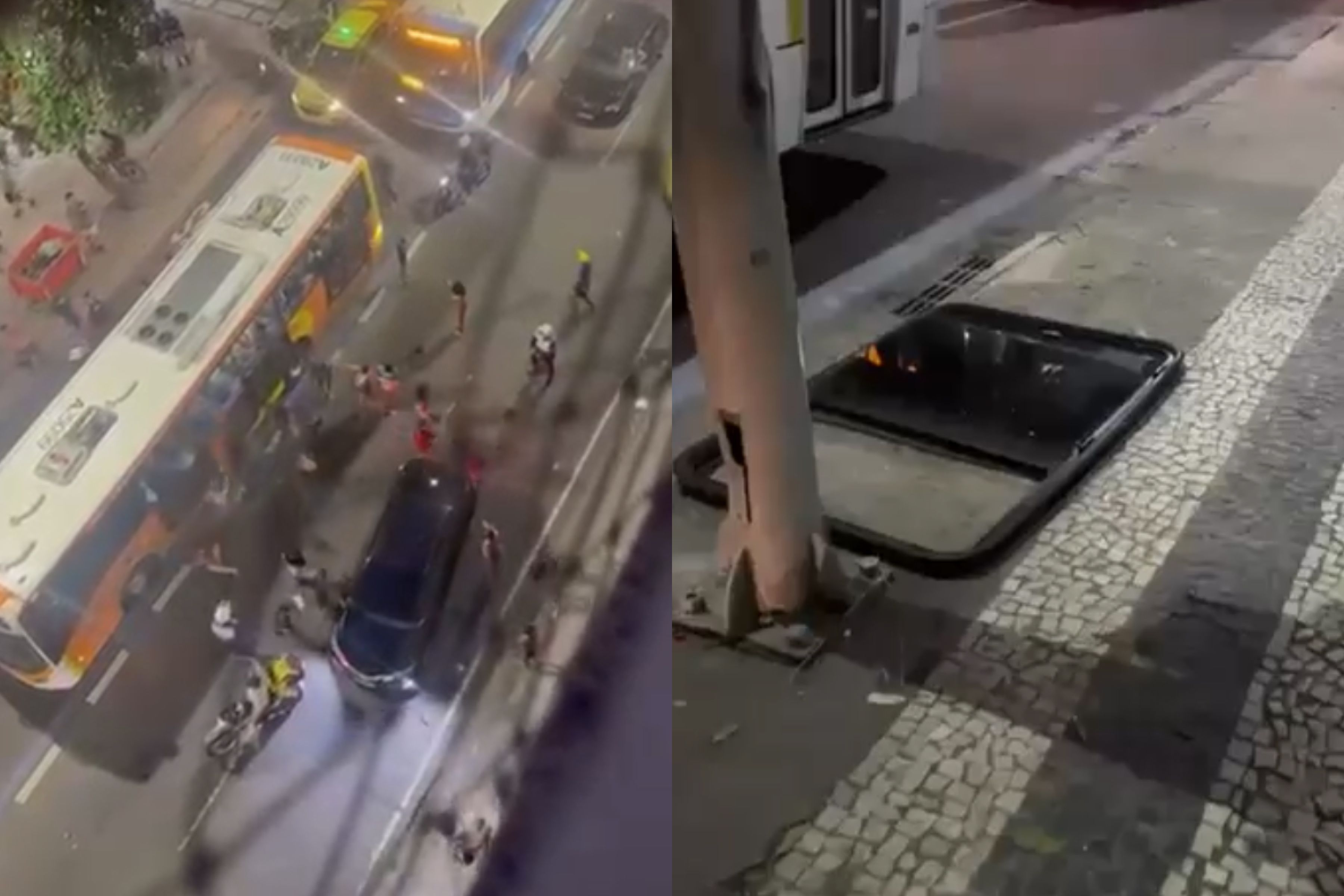 Vídeo: saída de praia no Rio termina com ônibus depredado e uso de spray de pimenta