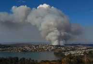 Bombeiros combatem incêndio em mata próxima ao Alphaville Lagoa dos Ingleses, em Nova Lima
