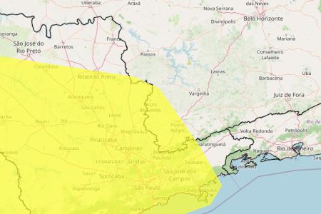 Tempestade e granizo em MG: veja lista das 48 cidades sob alerta nesta sexta (24) • Reprodução/ Inmet