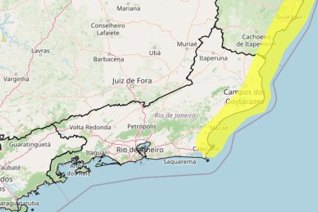 Alerta de ventania no RJ: veja lista das 13 cidades sob aviso nesta quinta (30) • Reprodução/ Inmet