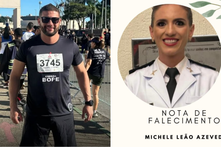 Capitã da Polícia Militar de Minas Gerais (PMMG), identificada como Michele Leão Azevedo, e o sargento Eduardo Abner Pereira de Oliveira.