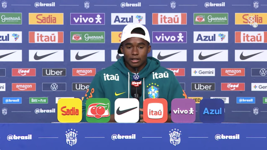 Endrick, atacante da Seleção Brasileira, em entrevista coletiva