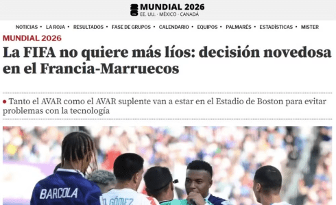 Fifa implementará uma medida inédita para a partida entre França e Marrocos • Reprodução
