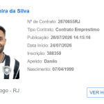 Danilo Pereira é regularizado pelo Botafogo e pode estrear pelo time