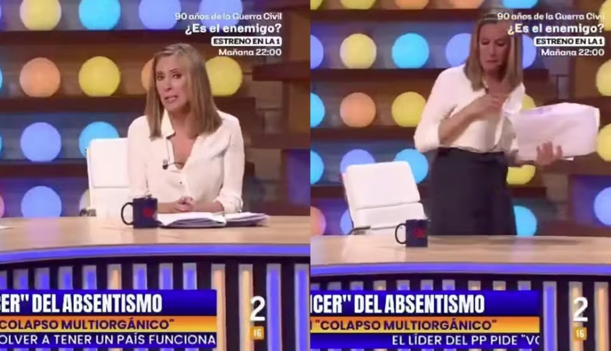 Apresentadora deixa programa ao vivo na Espanha e acusa colega de assédio moral; veja o vídeo