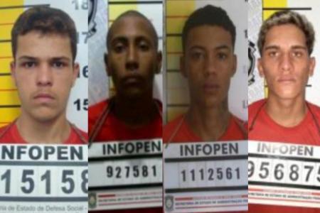 Da esquerda para direta, Bruno Gustavo Gomes da Paixão, Leonardo da Silva, Luiz Fernando Freitas Pereira, conhecido como “Bolotinha” e Saymon Patrik Gomes Alves, conhecido como “LB”.