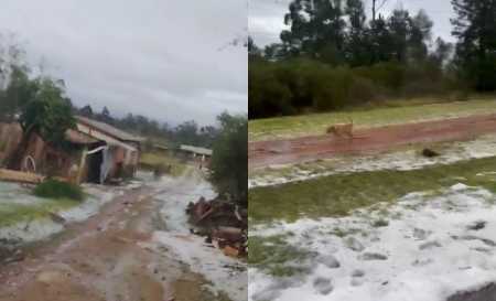 Cidade do RS foi atingida por forte temporal hoje