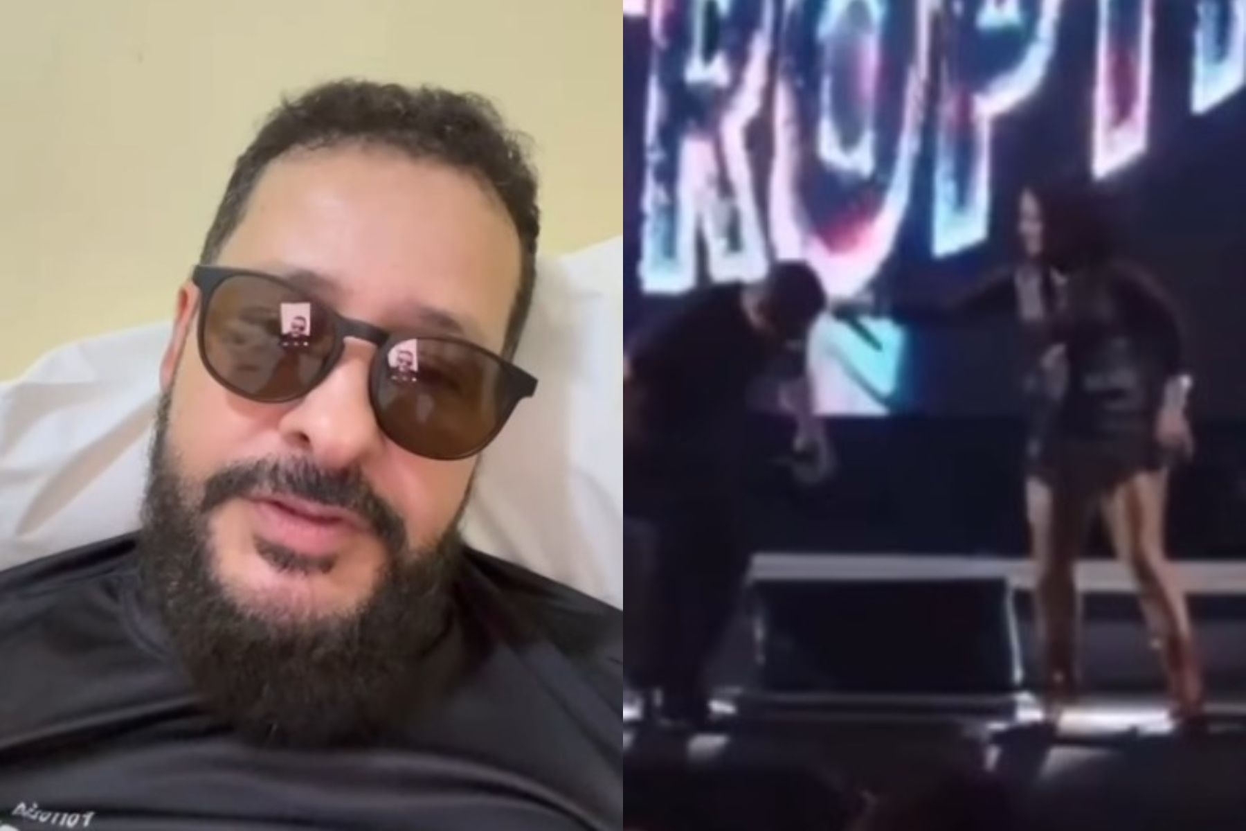Cantor se pronuncia após cair do palco durante show e ir parar em hospital