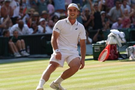 Arthur Fery em ação em Wimbledon