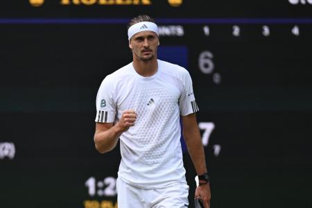 Alexander Zverev em ação em Wimbledon