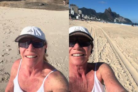 Leilane Neubarth curte praia após deixar a Globo