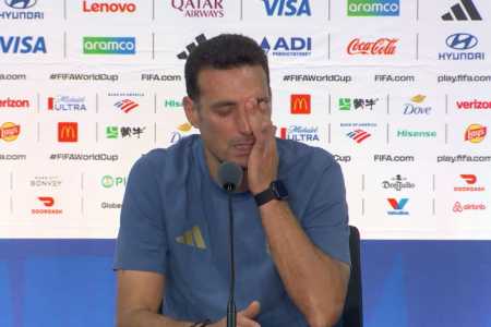Lionel Scaloni em entrevista coletiva após a derrota na final da Copa do Mundo