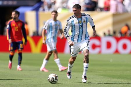 De Paul em ação pela Argentina na Copa do Mundo