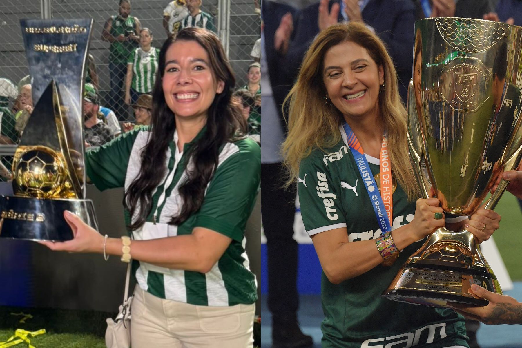Pela 1ª vez na Série A, Coritiba e Palmeiras se enfrentam com duas mulheres na presidência