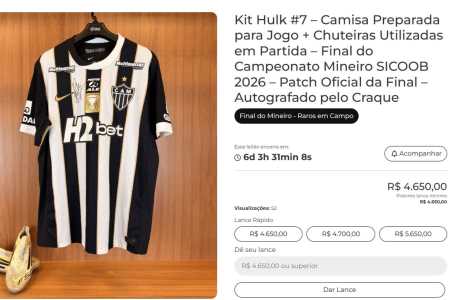 Itens de Hulk que serão leiloados pela FMF • Reprodução/Site Play for A Cause