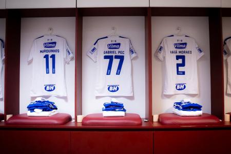 Vestiário do Cruzeiro no Beira-Rio, em Porto Alegre