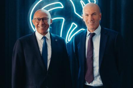 Philippe Diallo, presidente da Federação Francesa de Futebol e Zinedine Zidane