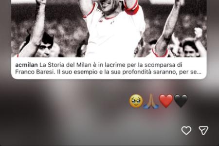 Thiago Silva reage à morte de Baresi • Reprodução/Instagram/thiagosilva