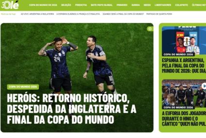 Veja repercussão da vitória da Argentina sobre a Inglaterra