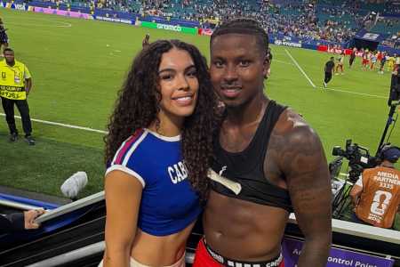 Jayley Cruz e Sidny Lopes Cabral, lateral de Cabo Verde • Reprodução/Instagram Jayley Cruz