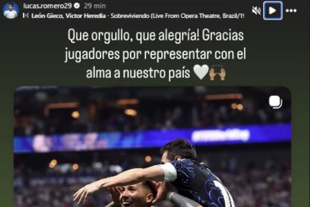 Jogadores da Argentina celebram vitória sobre a Inglaterra • Reprodução/X/Seleccion Argentina