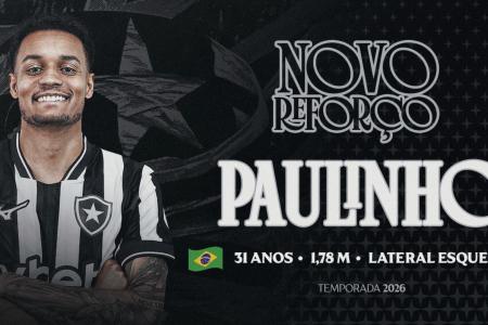 Paulinho chega para reforçar a lateral esquerda do Botafogo