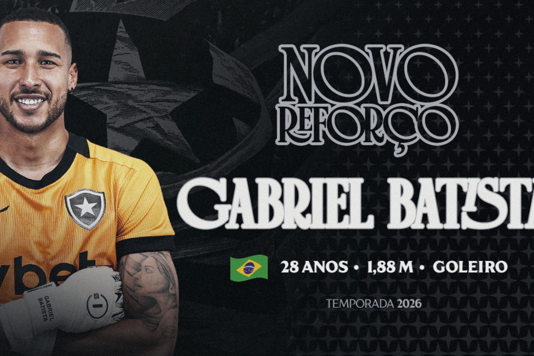 Botafogo anuncia a contratação do goleiro Gabriel Batista; veja o contrato