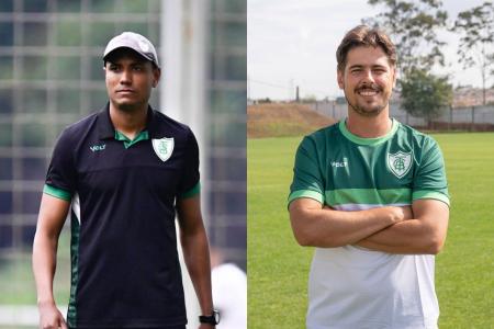 Esdras Araújo, novo treinador do sub-20 do América, e Mateus Oliveira, novo treinador do time sub-17 do América