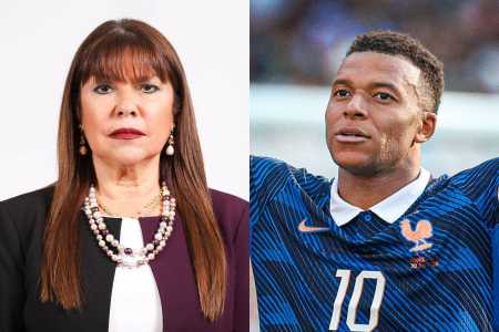 Celeste Amarilla (à esq) e Kylian Mbappé (à dir.)